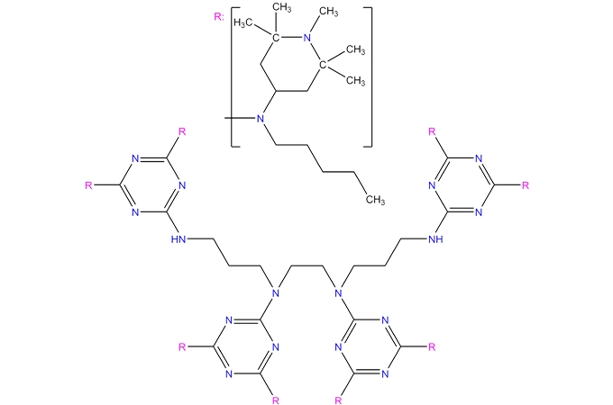 N,N',N'',N''-тетракис (4,6-бис (бутил-(N-methyl-2,2, 6,6-тетраметилпиперидин-4-ил) амино) triazin-2-yl)-4,7-диазадекан-1,10-диамин